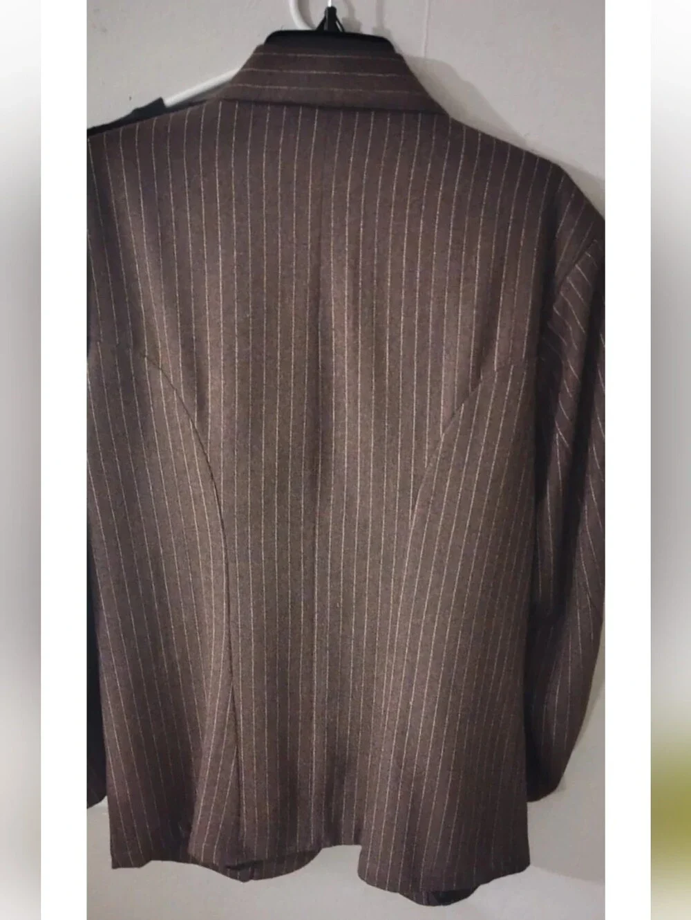 Frontier Classics Tucson Coat Men Size 42 Wool Silver Buttons Brown Pinstripe